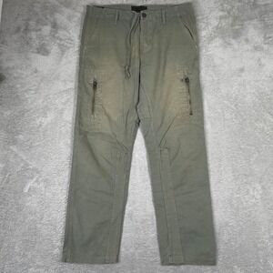 J Brand Cargo Pants Mens 32x29 Green Zipper Pockets Drawstring Military Gorpcore